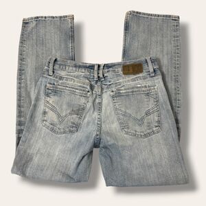 BKE Jeans Mens 34 Jake Bootleg Light Wash Distressed Casual
